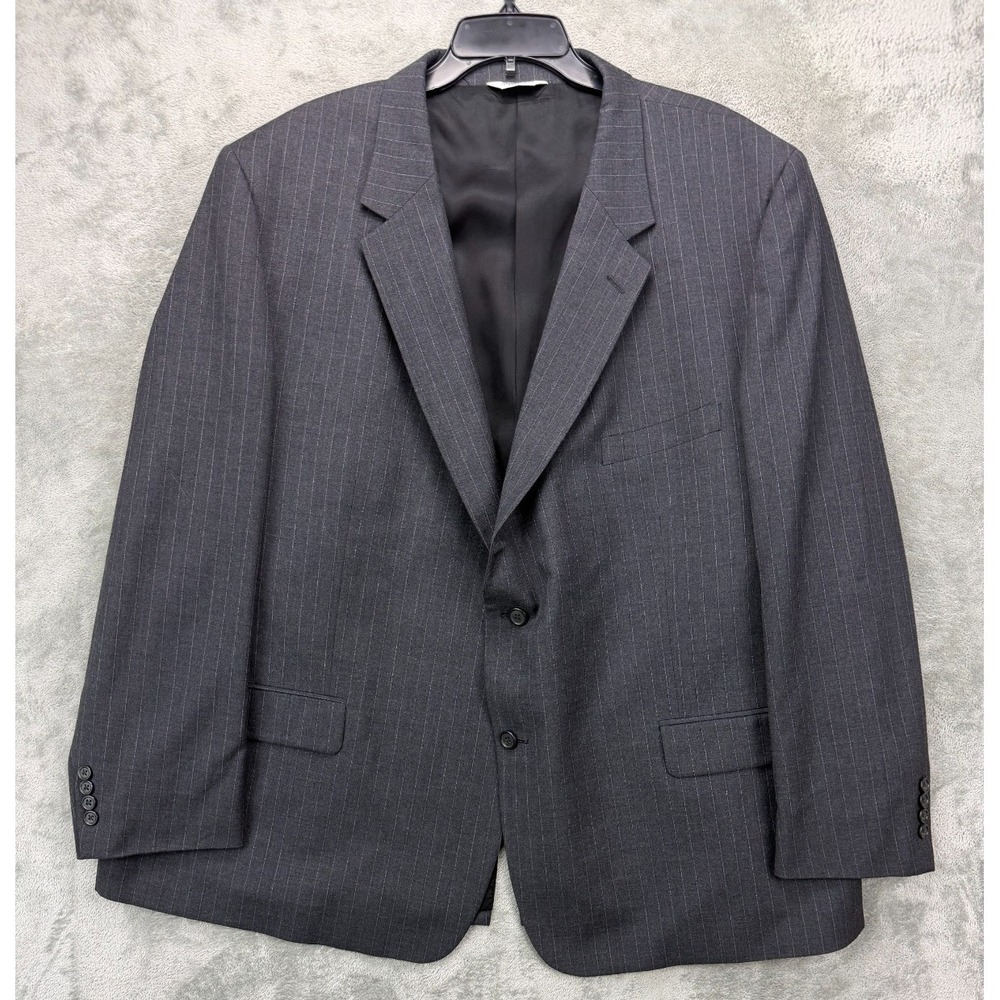 Joseph & Feiss Men's Blazer Suit Jacket 52R Gray Pinstripe Sport‎ Coat Wool